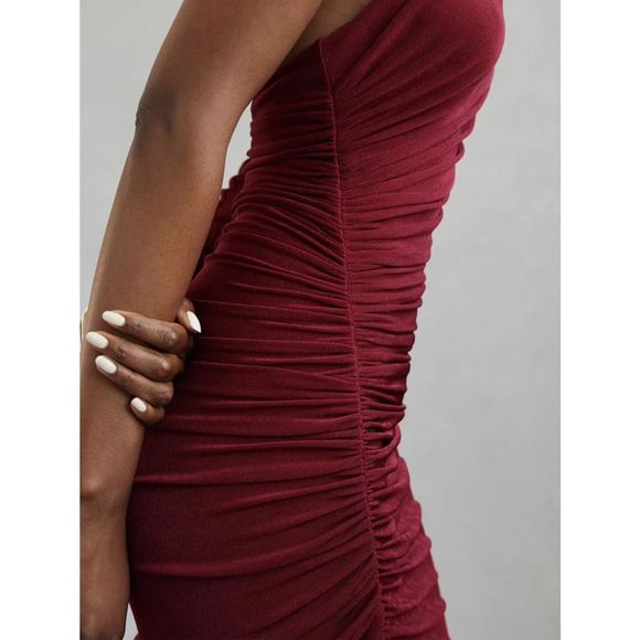 New Anthropologie MISHA Pauline Asymmetrical High-Slit Maxi Dress Size Us 10 - Picture 10 of 11